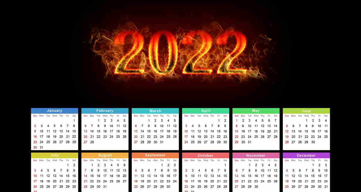 2022 月历 新年