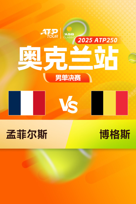 2025ATP250奥克兰站 男单决赛 孟菲尔斯VS博格斯