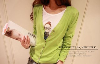 女装短款针织<em>衫开衫中长款</em>韩版<em>薄款线衫</em>【3.8