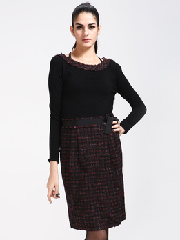 玛可曼可黑色高端女装连衣裙9500183211,M,1