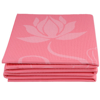 伊梵娜PVC6mm莲花折叠瑜伽垫 粉色 送手提包