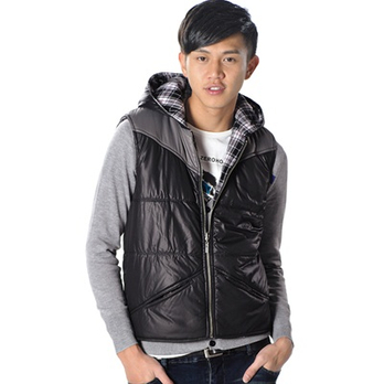 零号男 新款秋冬韩版<em>格子</em> 两面穿<em>马甲</em>棉<em>背心</em> B