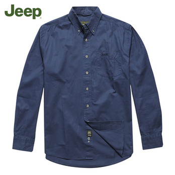 吉普jeep官方旗舰店专柜正品纯棉斜纹布长袖衬