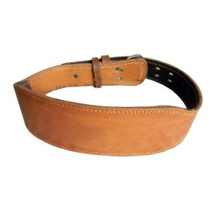 展捷 黄色真皮 双层举重腰带 举重皮带 加厚护垫