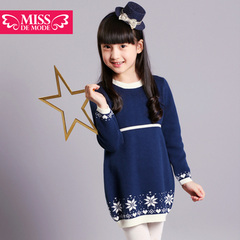 童装绿盒子摩登小姐女童韩版<em>毛衣连衣裙儿童毛</em>