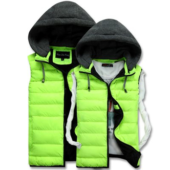 男女同款马甲带帽 荧光绿 M(男女同款) - 马夹\/女