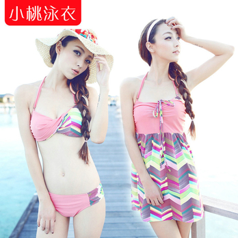 <em>小桃</em>泳衣贝迪斯 女保守裙式比基尼三件套温泉