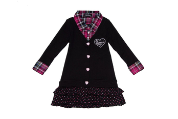 日本童装品牌CHiLMiE女童日系学院风范假两件