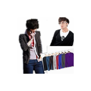 登<em>治</em>格 原色纽扣大V领<em>开衫</em>针织长袖 8色入 FA