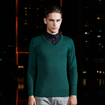 神州骆驼 男装2014秋装 假两件<em>毛衣</em>男 <em>男士针织</em>