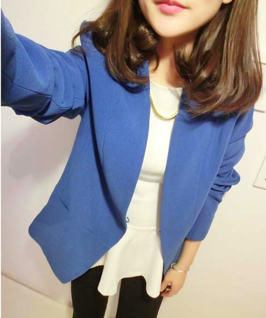 2013春装新款女装韩版休闲小西服一粒扣小西