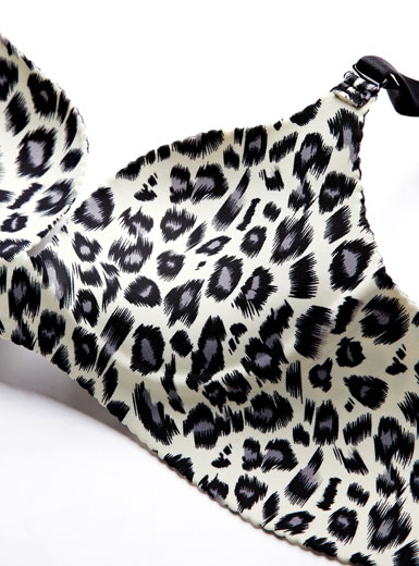 新型蝶翼动感<em>豹纹</em>一片<em>无痕</em>中厚模杯<em>文胸</em>