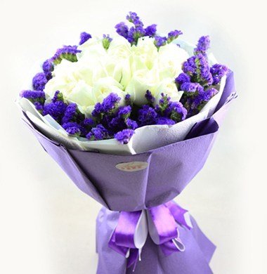 19支云南空运大朵玫瑰精包花束3选1【3色可选