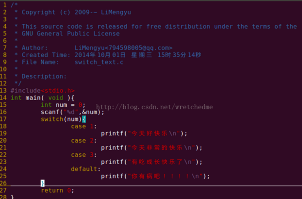 switch case语句的用法