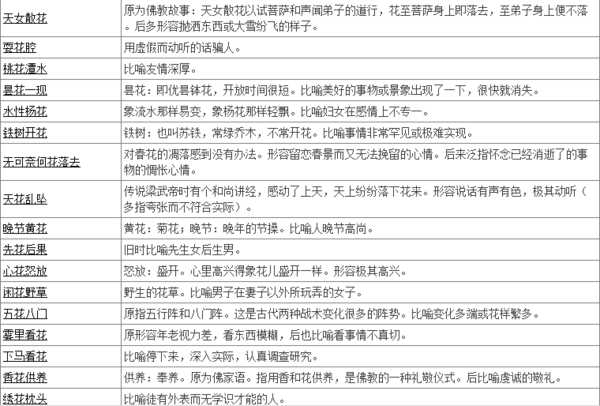 带花字的成语_360问答