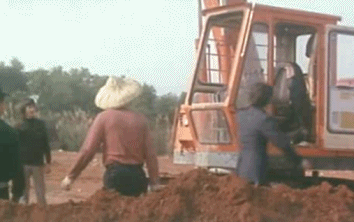 自己开着挖掘机把这些蛇都铲死了,蓝翔毕业的还真是艺高人胆大啊!