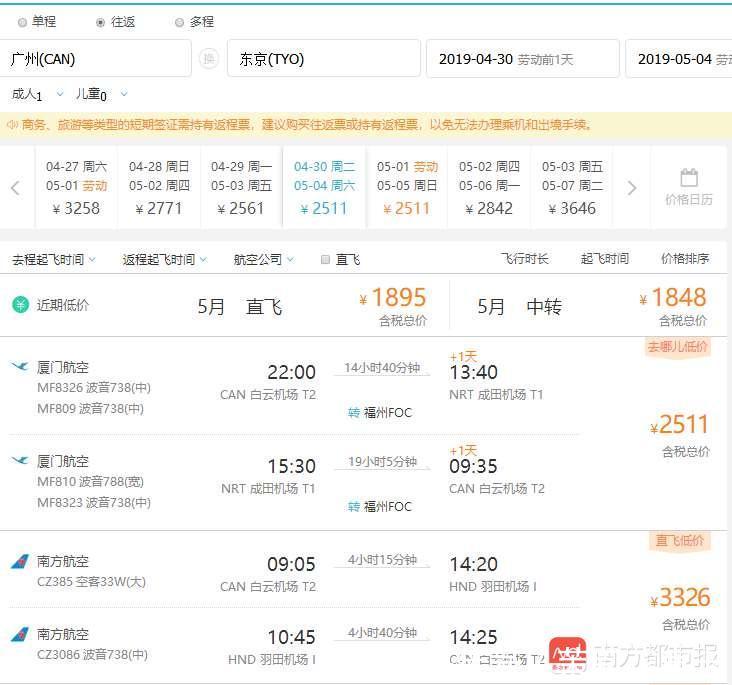 五一四天假公布后海外租车咨询翻3倍国际机票