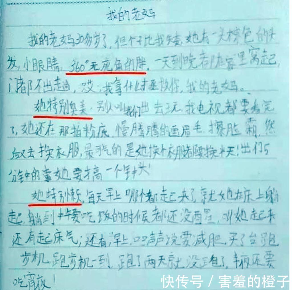 小学生奇葩作文,我狡猾的妈妈…,看到最后一