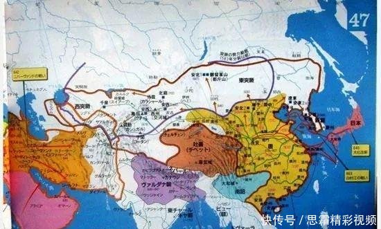 美国、日本教科书的中国主要朝代疆域图