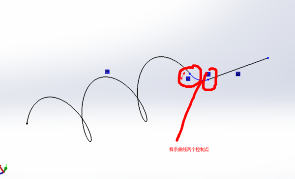 solidworks中如何画一条与螺旋线平滑过渡,并且