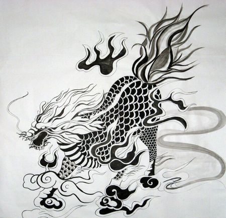 盗墓笔记」求张起灵小哥麒麟纹身的矢量图!黑白清晰图_360问答