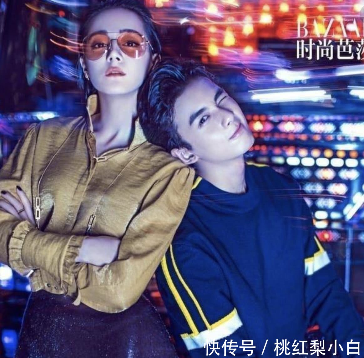 吴磊与迪丽热巴合作登上《时尚芭莎》酷炫造型