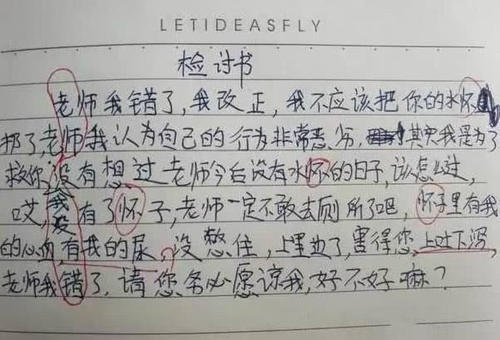 玩手机检讨书