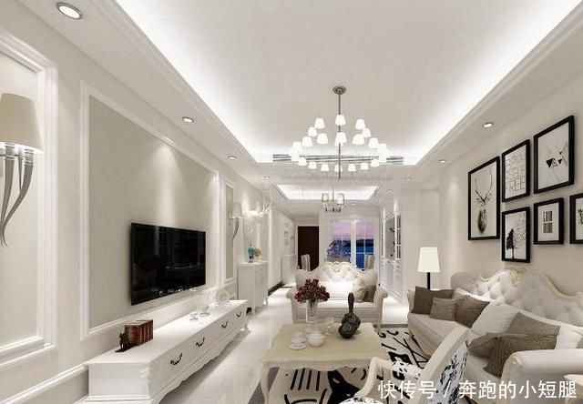 越来越多人客厅装石膏线电视背景墙了,简约大