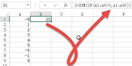 Excel 数组求和公式如何去除负数,只计算正数_