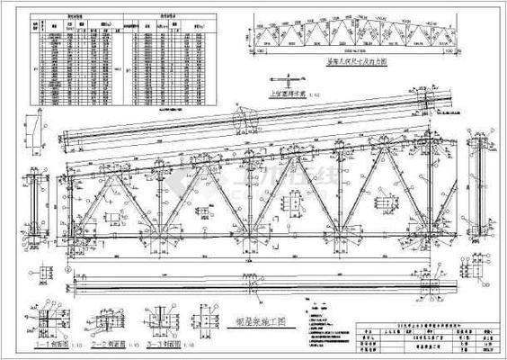 鋼結(jié)構(gòu)課程設(shè)計24m屋架施工圖dwg格式免費(fèi)下載