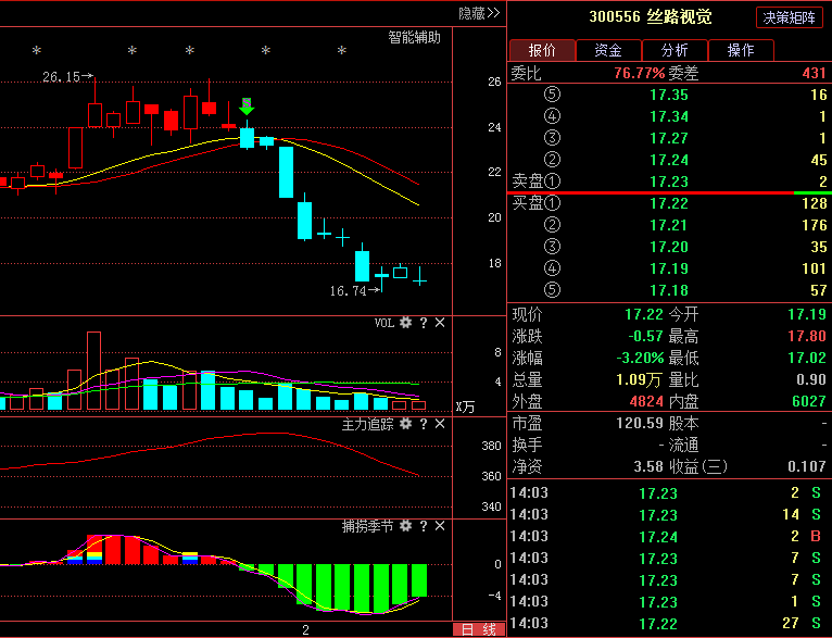 丝路视觉300556:涨价概念沦为下游,散户不得不