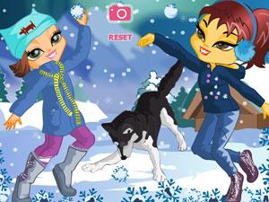 女孩打雪仗,女孩打雪仗小游戏,360小游戏-360