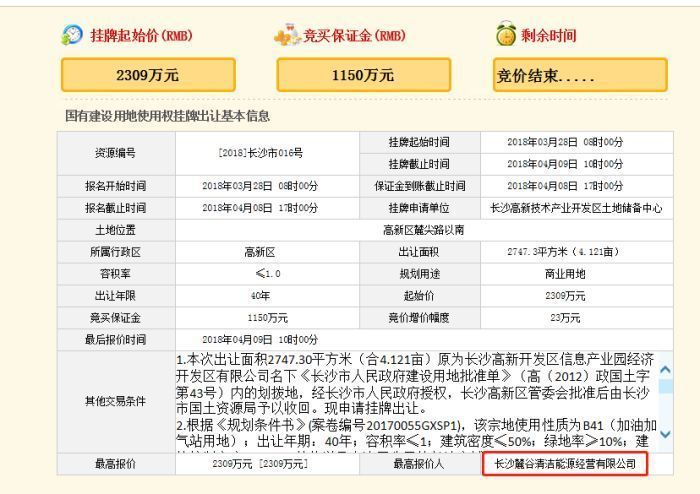 楼面价8405元\/㎡!高新区商业地底价出让，将建加油加气站