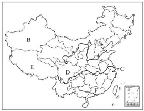 读中国省级行政区略图,图中字母代表的是省级