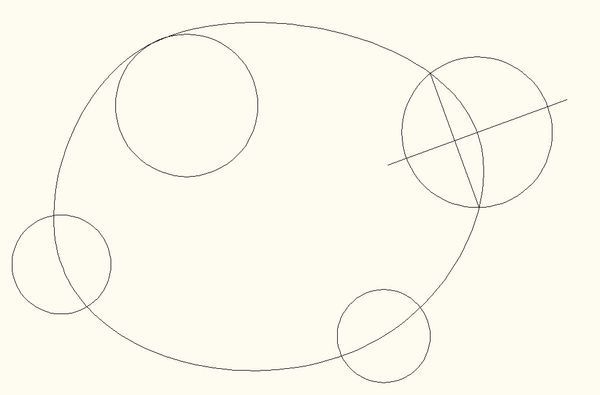 cad怎样画圆与两曲线相切