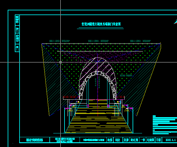 隧道洞门帽檐斜切面板cad画法?