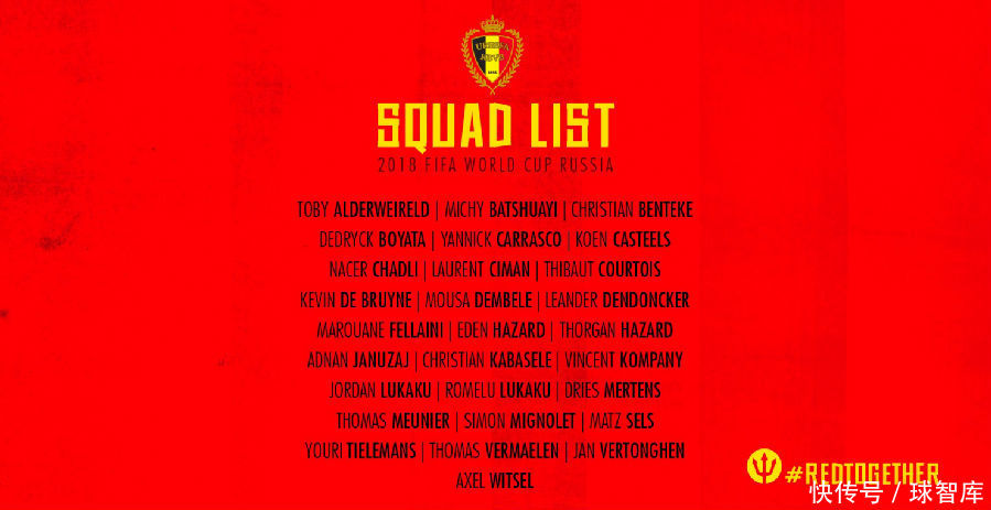 比利时28人初选大名单:中超两将,罗马悍将落选