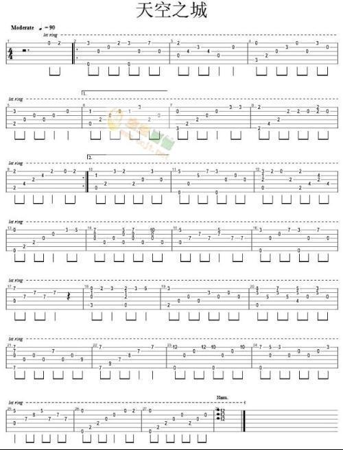 天空之城吉他谱简单版