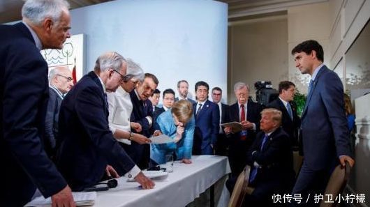 一图胜千言，G7峰会唇枪舌剑，特朗普惨遭围攻！