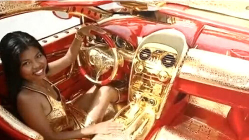 瑞士土豪奔驰跑车喷满五公斤黄金闪瞎眼