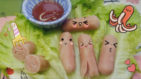 爱茉莉兒の食玩世界 香肠逗趣表情包