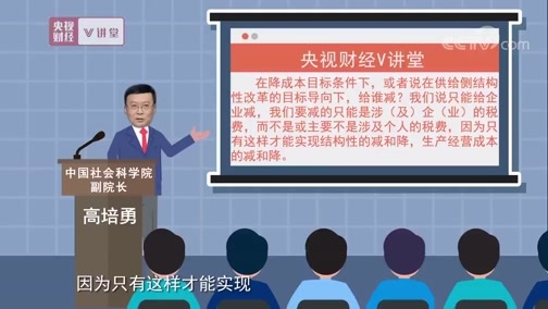 中国经济大讲堂 《央视财经V讲堂》 20190703 降成本 怎样才能最有效？