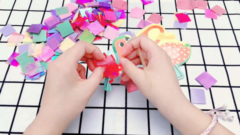 艾米公主DIY戳戳乐 火烈鸟宝宝手工DIY戳戳乐