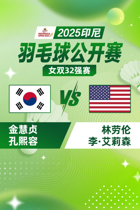2025印尼羽毛球公开赛 女双32强赛 金慧贞/孔熙容VS林劳伦/李·艾莉森 海报