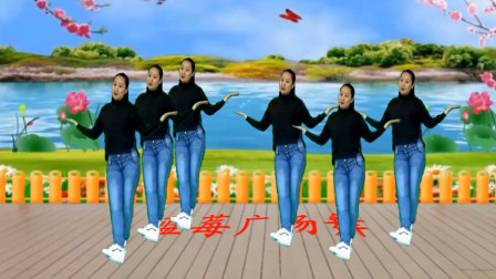 蓝莓思洁广场舞 广场舞精选《风雨中的情》甜蜜情歌 动感步子舞 简单好看易学