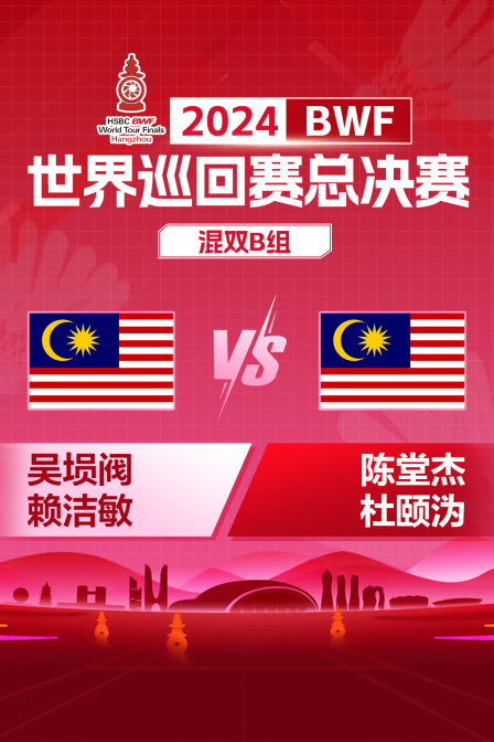 2024BWF世界巡回赛总决赛 混双B组 吴埙阀/赖洁敏VS陈堂杰/杜颐沩 海报