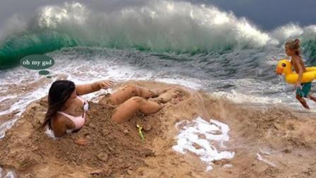 聊斋怪谈 女子刚被埋进沙滩里转瞬海浪就来了命还在
