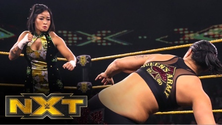 WWE在中国 NXT：李霞vs冠军善娜-炸弹摔旋风腿火力全开，遗憾败给对方致命锁技