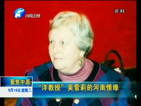 聚焦中原 《聚焦中原》 20140916 “洋教授”吴雪莉的河南情缘