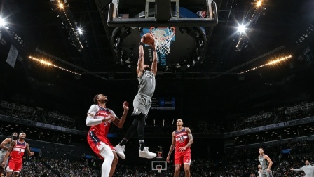 NBA常规赛-杜兰特25+8 哈登14+9 篮网轻取奇才
